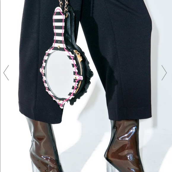 Rare Betsey Johnson Kitsch Hey Good Lookin Mirror Wristlet NEW VeganLeather - Picture 7 of 7